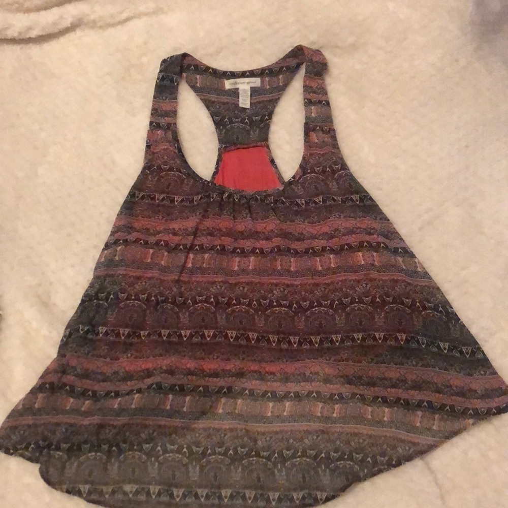 Open Back Patterned Tank Top